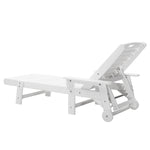ZUN 195*75.5*33cm HDPE Backrest Adjustable Lying Bed White 83719057