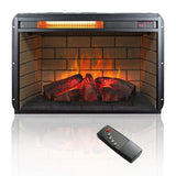 26 inch infrared quartz heater fireplace insert -woodlog version with brick W1769121295