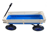 Outdoor Wagon All Terrain Pulling Wood Railing Air Tires Garden Cart W22740235