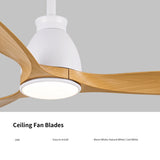 ZUN 52 In.Intergrated LED Ceiling Fan with Antique Brown Wood Graiin Blade W136756004