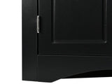 Black Triangle Bathroom Storage Cabinet with Adjustable Shelves, Freestanding Floor Cabinet for Home 62126568