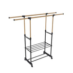 ZUN 1pc, with wheels independent clothes rack , laundry drying rack, foldable and adjustable length, 61316635