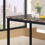 ZUN Noyes Metal Dining Table with Laminated Faux Marble Top, Black T2574P165157