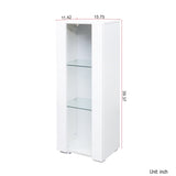Storage Cabinets with aluminum strip lamp,with Glass Shelves, for Living Room/Bedroom/Office W331P251042