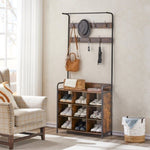 ZUN Coat Rack, Hall Tree with Shoe Rack for Entryway, 3-in-1 Entryway Coat Rack and Storage Rack, with 7 12165732