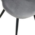 ZUN Dining chairs set of 2, Grey velvet Chair modern kitchen chair with metal leg W24154205