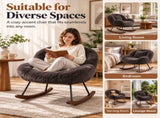 25.59"W x 33.66"D x 29.53"H Indoor Plush Rocking Chair, Soft Fluffy Lounge Rocker with Black Metal 00955809