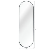 Black 63 x 20IN Pill Shaped Full Lenghth Mirror or Bathroom mirror W2203P230581