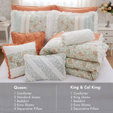 9 Piece Cotton Percale Comforter Set Coral King B03596895