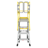 4 Step 375lbs Aluminum Rolling Platform Ladder W2529P251565