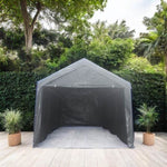 ZUN 10x20ft gazebo party tent heavy duty canopy carport outdoor portable garage grey W2373P147980