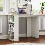 White Computer Desk with Bookshelf 02690440