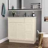 36 in. W x 21 in. D x 34.5 in. H in Antique White Plywood Ready to Assemble Floor Vanity Sink Base T3210P282892