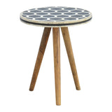 Artisan Furniture Solid Wood Bone Inlay Tripod Stool B182P234165