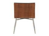 Mason Contemporary Dining/Accent Chair with Swivel in Stainless Steel, Walnut Wood, and Grey Faux B202P223606