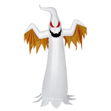 8FT Halloween Inflatable White Ghost - Rotatable Colorful LED Flame Lights, 190T Waterproof 76642105