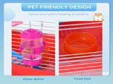 Red 18.5" Two-Story Hamster Cage, Small Animal Habitat with Included Exercise Wheel for Dwarf 15931565