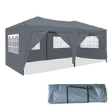 ZUN 10 x 20 ft Heavy Duty Awning Canopy Pop Up Gazebo Marquee Party Wedding Event Tent with 6 Removable 02117823