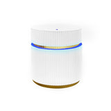 Tavita 19.5" Round White Side Table with Glass Top and LED Lights B061P253485