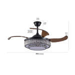 ZUN Contemporary LED Retractable Ceiling Fan with Light and Remote Control, Quiet Reversible Motor,4 W1340P184909