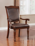 Luxurious Traditional Dining Brown Cherry Solid wood Espresso Leatherette Seat Set of 2pc Arm B011P225590