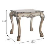 Vintage Bone White Square End Table B062P189088