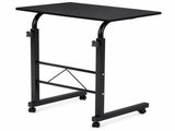 Adjustable Rolling Laptop Table with Steel Frame, Black, 31.50 x 18.11 in, Adjustable Height 36520420