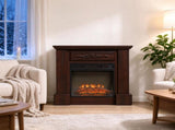 32" Electric Fireplace with Mantel, 1400W Freestanding Heater with LED Log Flame, Remote Control & 44214538