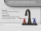 2-Handle 4-Inch Oil Rubbed Bronze Bathroom Faucet, Bathroom Vanity Sink Faucets with Pop-up Drain 81274713