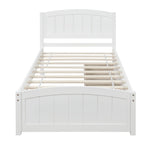 ZUN Twin size Platform Bed with Two Drawers, White WF194280AAK