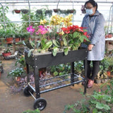 Mobile Metal Raised Garden Bed Cart with Legs, Elevated Tall Planter Box with Wheels for Outdoor 71541257