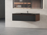 36'' Floating Bathroom Vanity with Sink, Wall-Mounted Striped Bathroom Storage Cabinet with W1573P265198