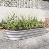 ZUN Raised Garden Bed Outdoor, Oval Large Metal Raised Planter Bed for for Plants, Vegetables, and 79679439