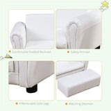 Kids Sofa Set with Footstool-White 18003800