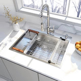 28 x 22 Drop In Stainless Steel Workstation 28 Inch 18-Gauge Stainless Steel Drop-In Kitchen W1386P314082