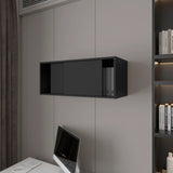 ZUN Black Floating Cabinet with Sliding Door B062P252215