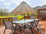 Brown 2 Pack Stackable Patio Dining Chairs, Ergonomic Steel Frame Breathable Fabric Outdoor Chairs 47883463