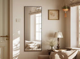 48"x14" Full Length Door Mirror Wall Mounted Hanging Mirror with Metal Frame, Black 10629652