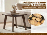 17" Square Side Table Solid Rubber Wood, Walnut Finish End Table for Living Room Bedroom 81817030
