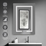 ZUN [FCH] LED Bathroom Wall Cabinet, Single Door Bathroom Mirror Cabinet, White 84534063