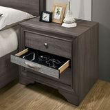 3 Drawers Wooden Nightstand with Nickel Round Knobs, Gray B016P251549