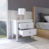 Windsor 2-Drawer Nightstand White B06280041
