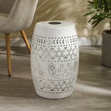Solar Side Table with Built-in Solar Battery,Stunning Flower Pattern at Night,Eco-Friendly and N770P270774W