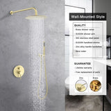 ZUN Shower System Shower Faucet Combo Set Wall Mounted with 10" Rainfall Shower Head and handheld shower 32087493