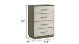 Gem Modern Style 4-Drawer Chest Made with Wood in Beige & Brown B009P254156