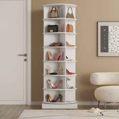 ZUN new 360 Rotating shoe cabinet 7 layers Holds Up to 28 Paris of Shoes W1320P156770