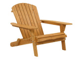 Folding Wooden Adirondack Lounger Chair with Natural Finish 91080589