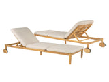 Riviera Outdoor Chaise Lounge with Wheels, Acacia Wood Frame N775P287338T