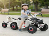 2 in 1 Kids Ride On ATV with Removable Trailer, 6V Electric Quad for Toddlers Ages 3 White 83977788