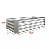 ZUN Metal Raised Garden Bed, Rectangle Raised Planter 4×2×1ft for Flowers Plants, Vegetables Herb Silver 12226437